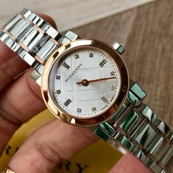 BUR Two-Tone Check Dial Women's Bracelet Watch