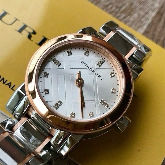 BUR Two-Tone Check Dial Women's Bracelet Watch