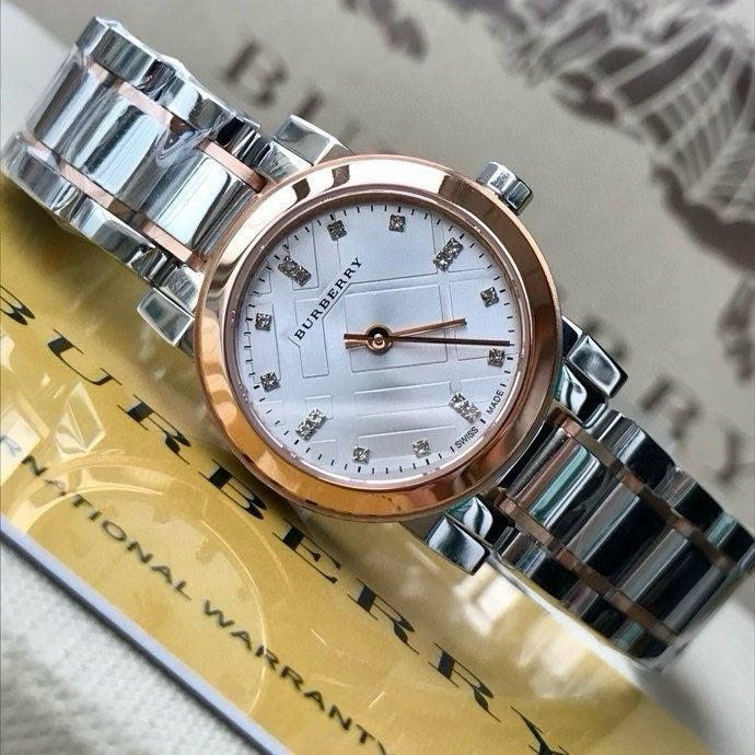 BUR Two-Tone Check Dial Women's Bracelet Watch