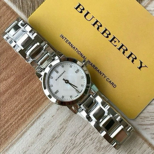BUR Luminous White Dial Women's Bracelet Watch