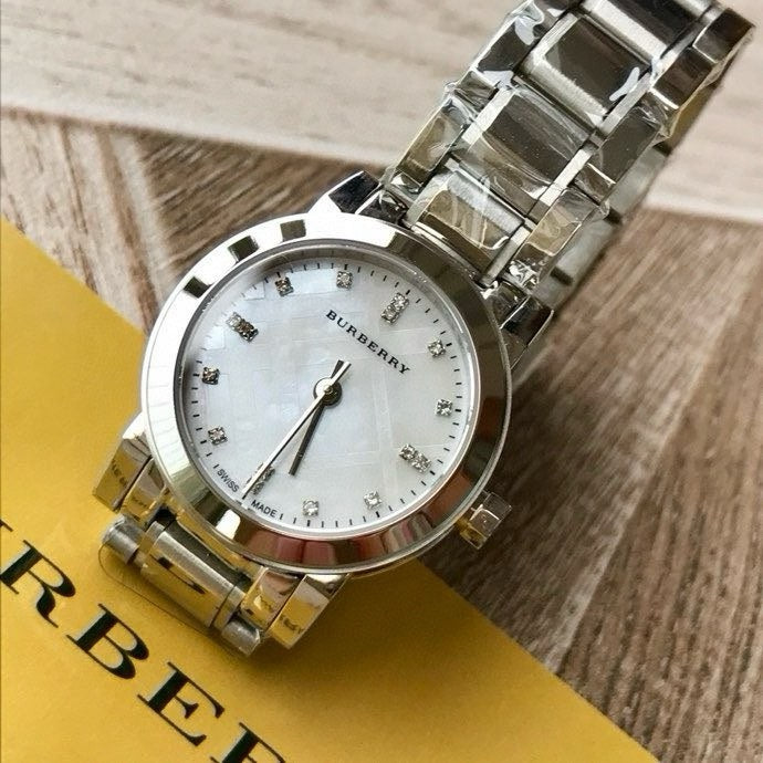 BUR Luminous White Dial Women's Bracelet Watch