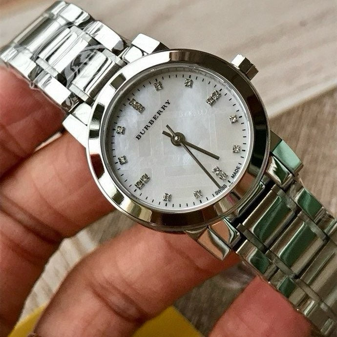 BUR Luminous White Dial Women's Bracelet Watch