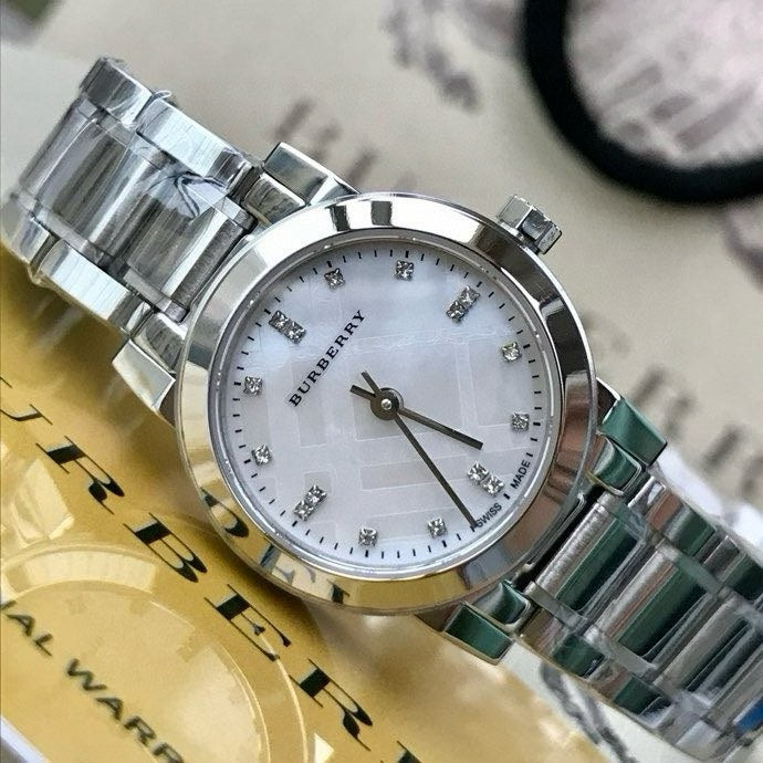 BUR Luminous White Dial Women's Bracelet Watch
