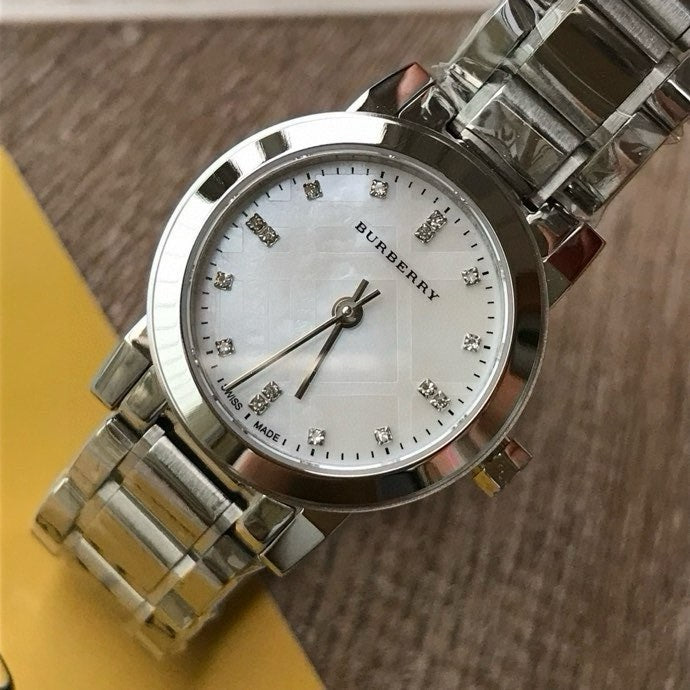 BUR Luminous White Dial Women's Bracelet Watch