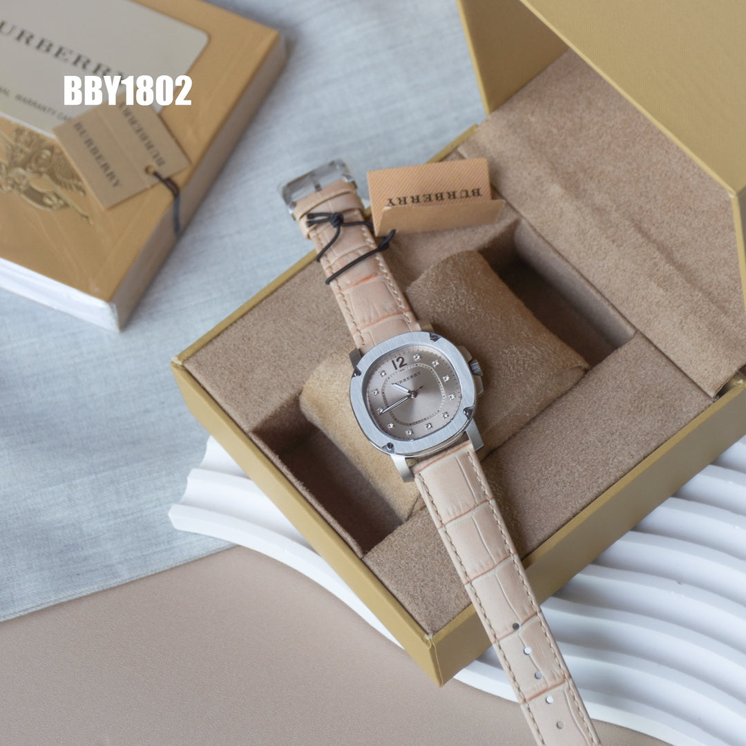 BUR Champagne Dial Women's Beige Strap Watch