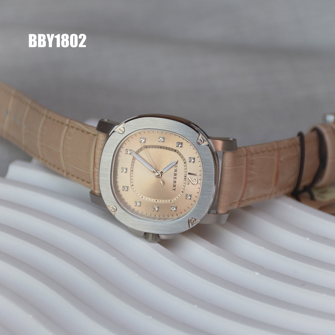 BUR Champagne Dial Women's Beige Strap Watch
