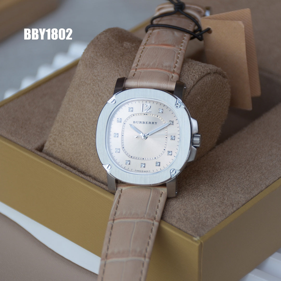 BUR Champagne Dial Women's Beige Strap Watch