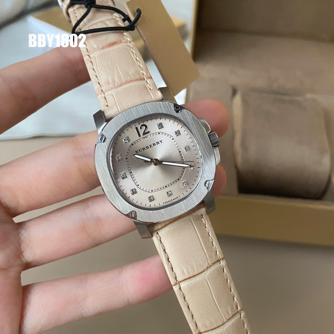 BUR Champagne Dial Women's Beige Strap Watch