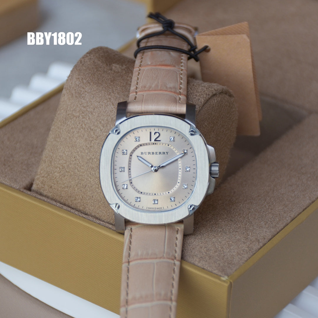 BUR Champagne Dial Women's Beige Strap Watch