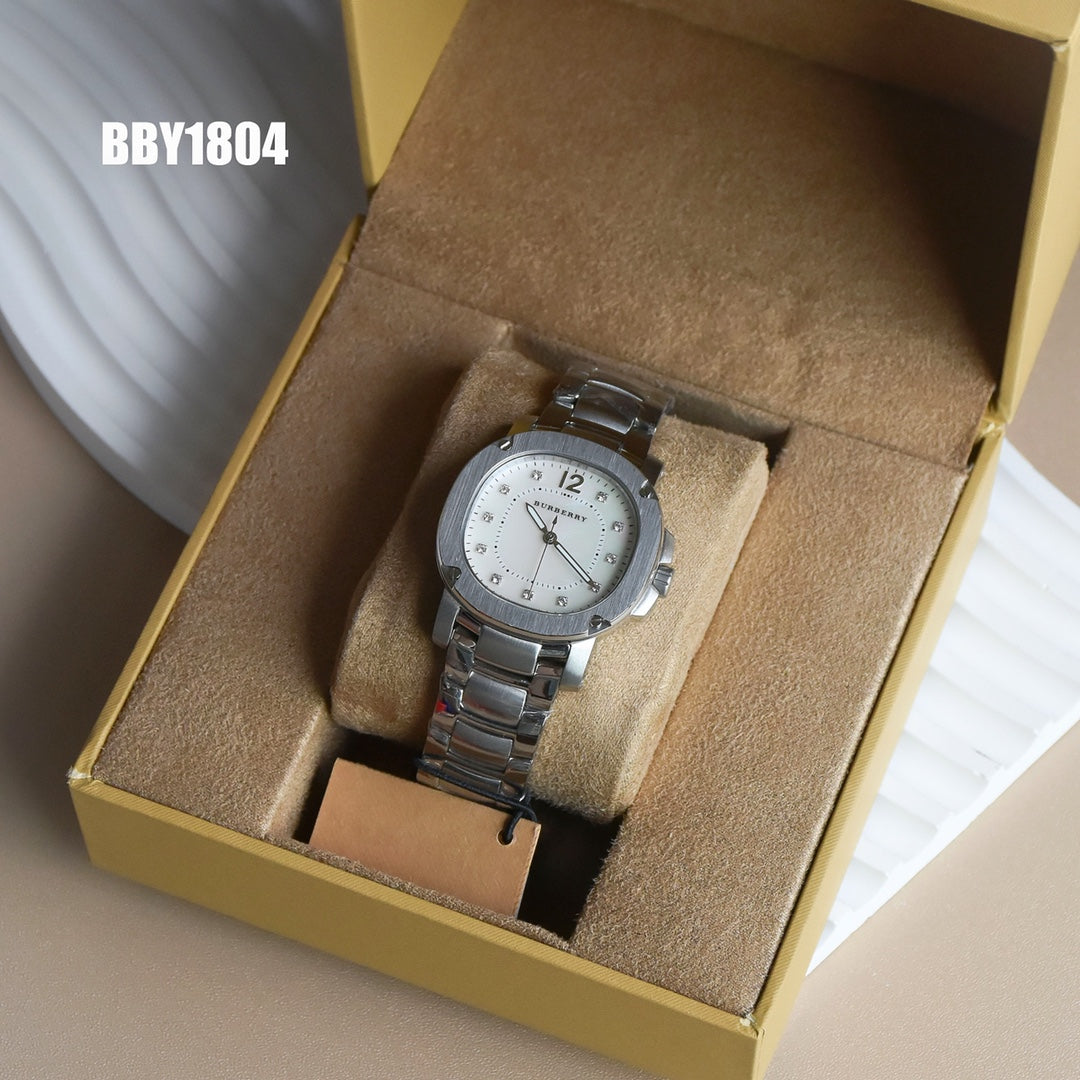 BUR Cushion Case Women's Silver Bracelet Watch