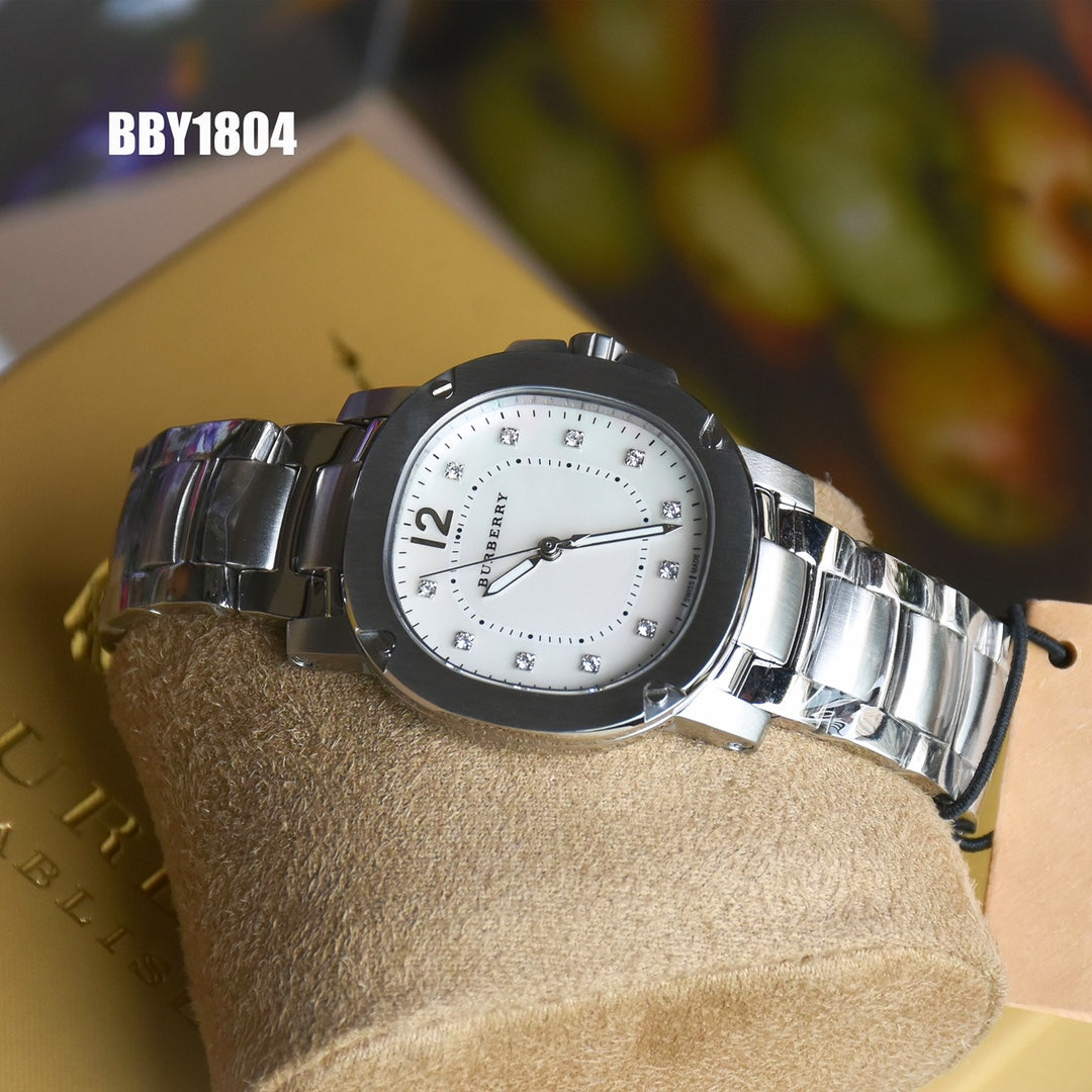 BUR Cushion Case Women's Silver Bracelet Watch