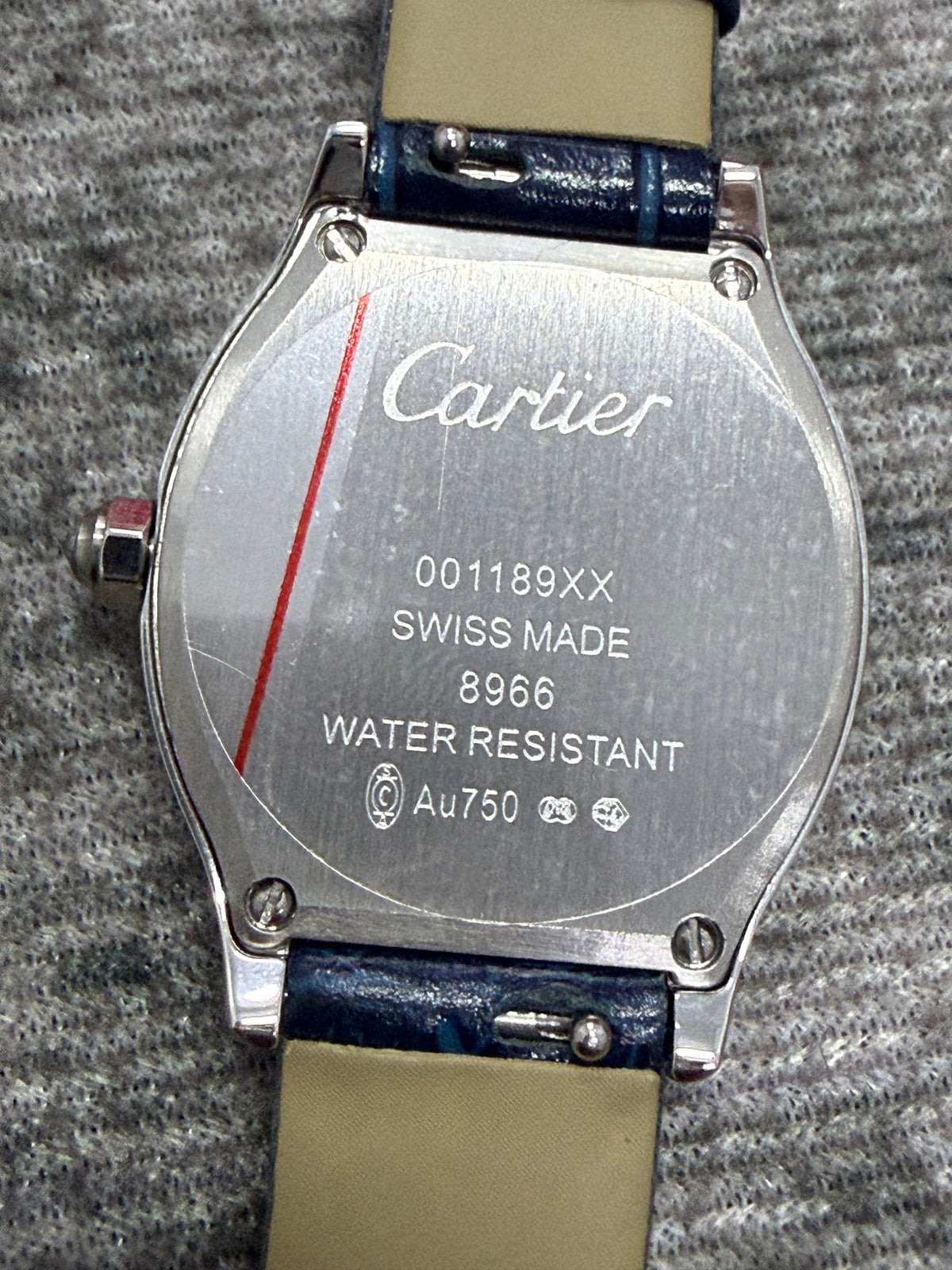 CA Embellished Tonneau Leather Strap Watch