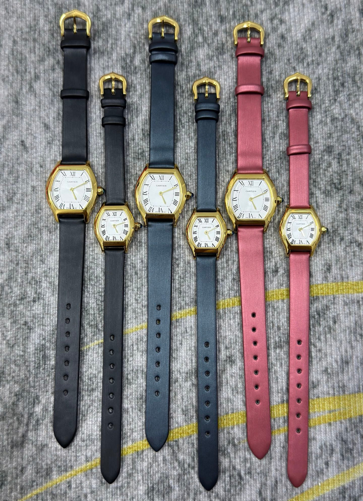 CA Refined Tonneau Leather Strap Watch