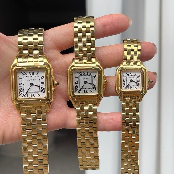CA Gold-Tone Rectangular Bracelet Watch