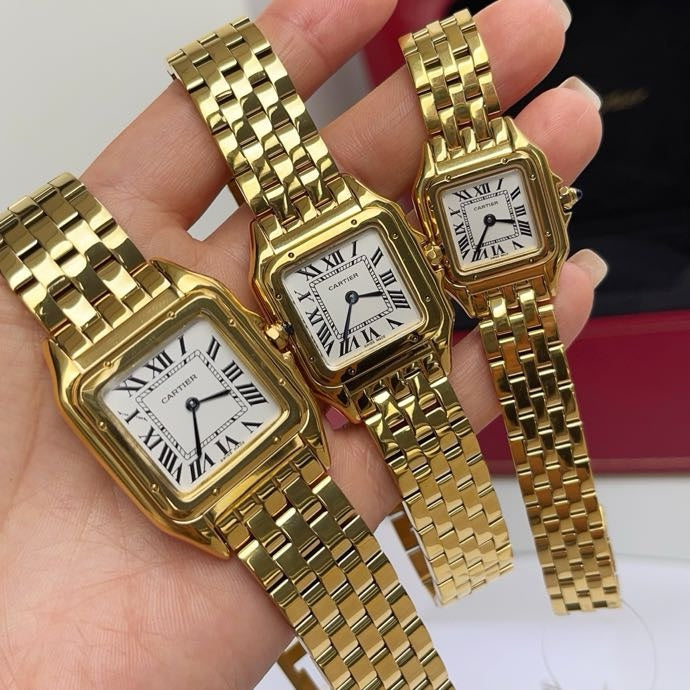 CA Gold-Tone Rectangular Bracelet Watch