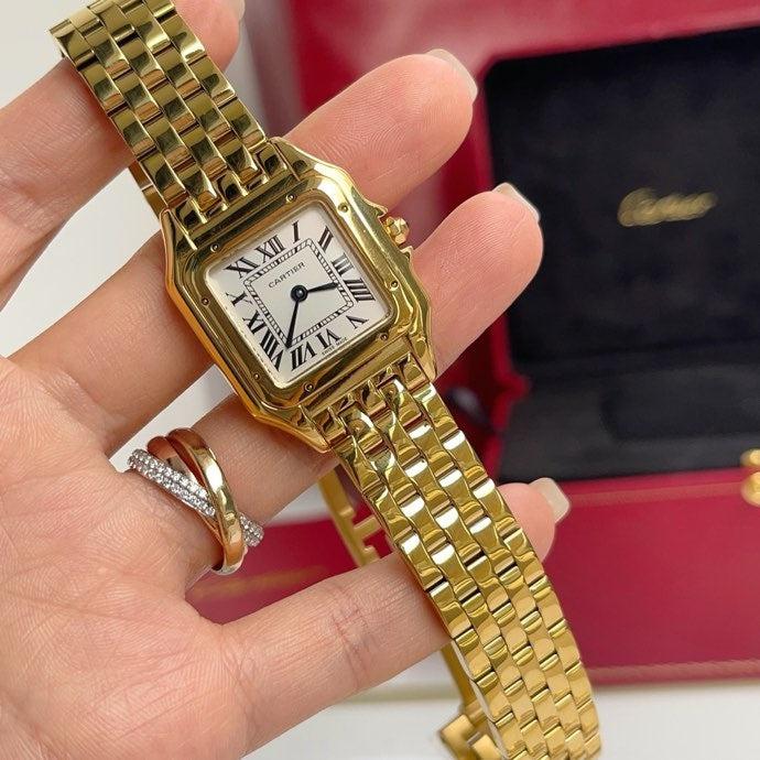 CA Gold-Tone Rectangular Bracelet Watch