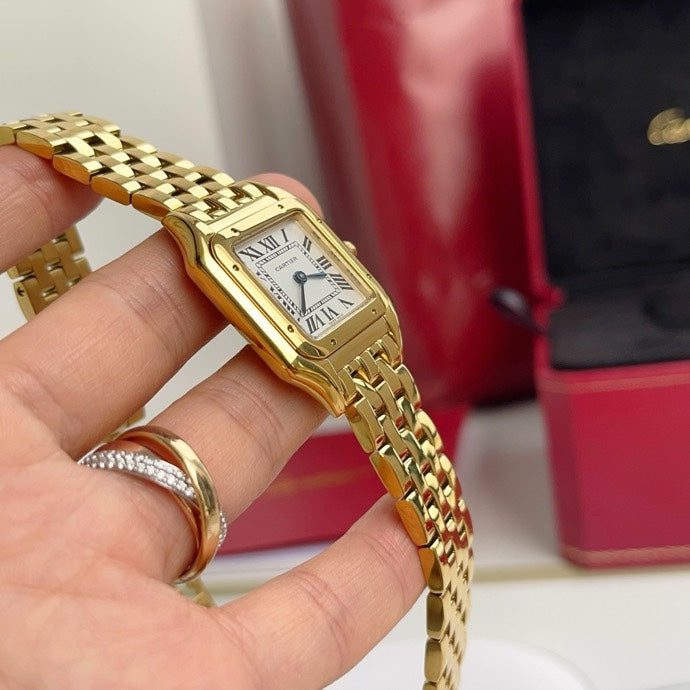 CA Gold-Tone Rectangular Bracelet Watch