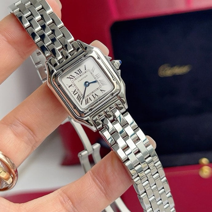 CA Silver-Tone Rectangular Bracelet Watch