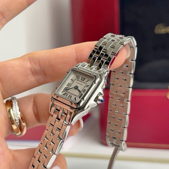 CA Silver-Tone Rectangular Bracelet Watch