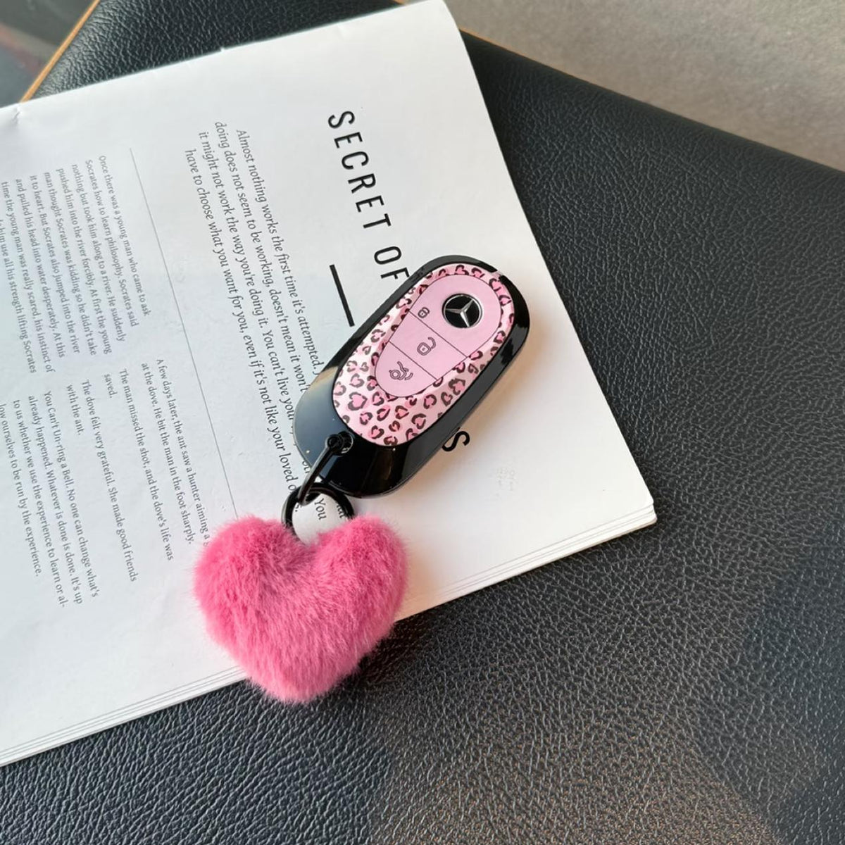 Pink Leopard Keychain-Benz