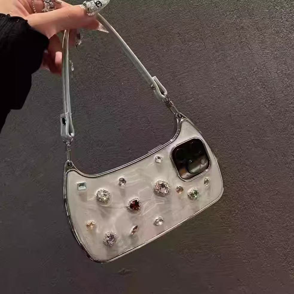 Celeste Jeweled Handbag iPhone Case shoulder strap