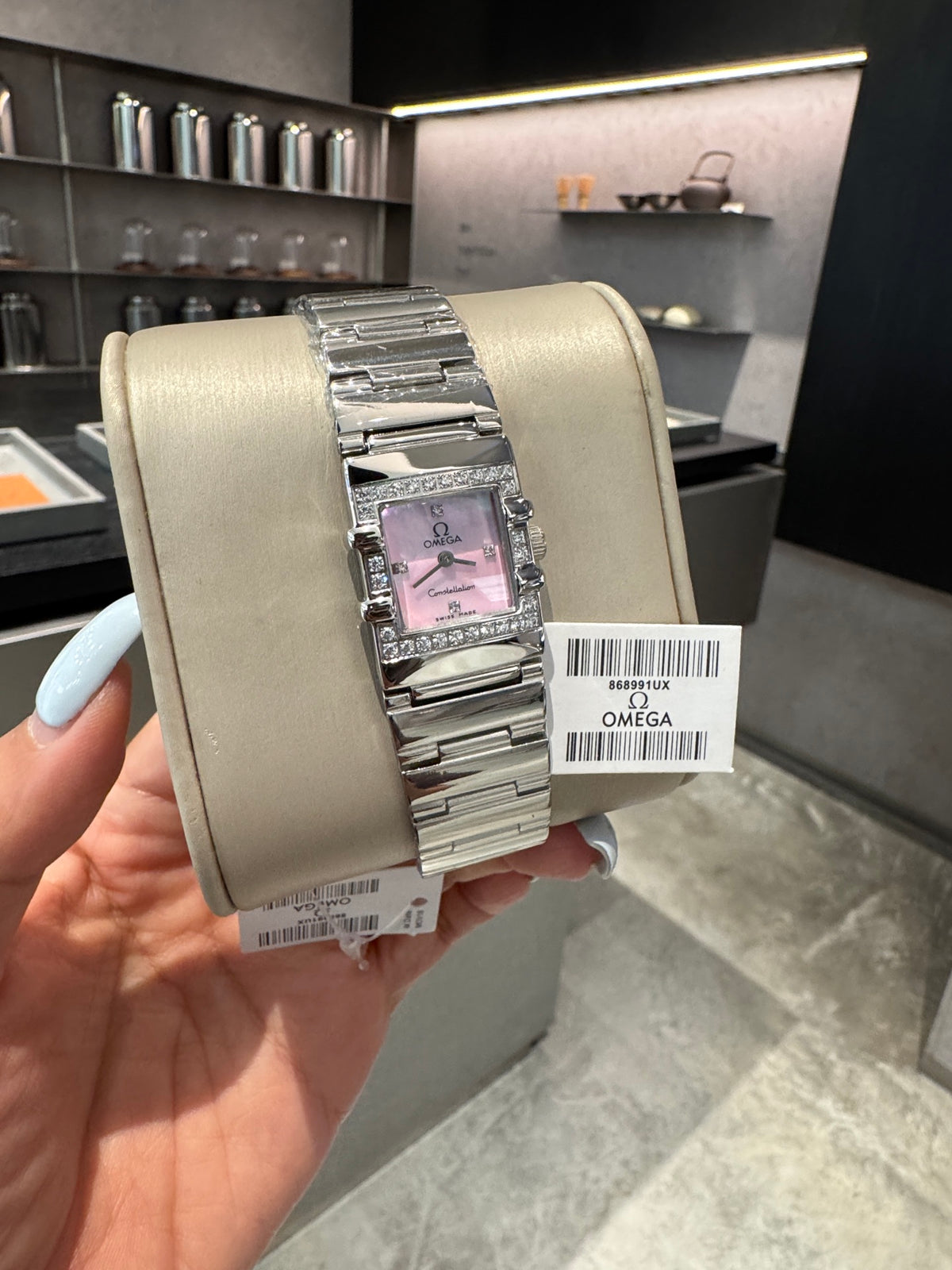 OM Blush Rectangular Bracelet Watch