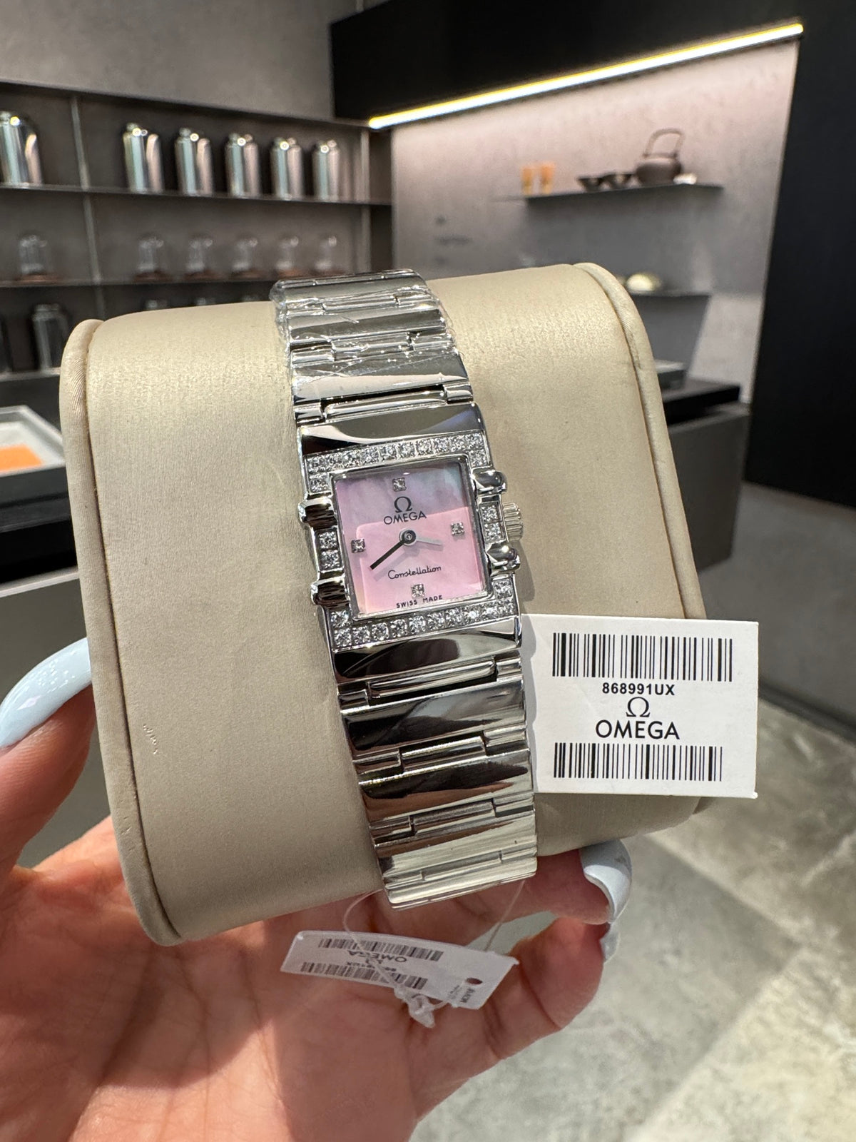 OM Blush Rectangular Bracelet Watch