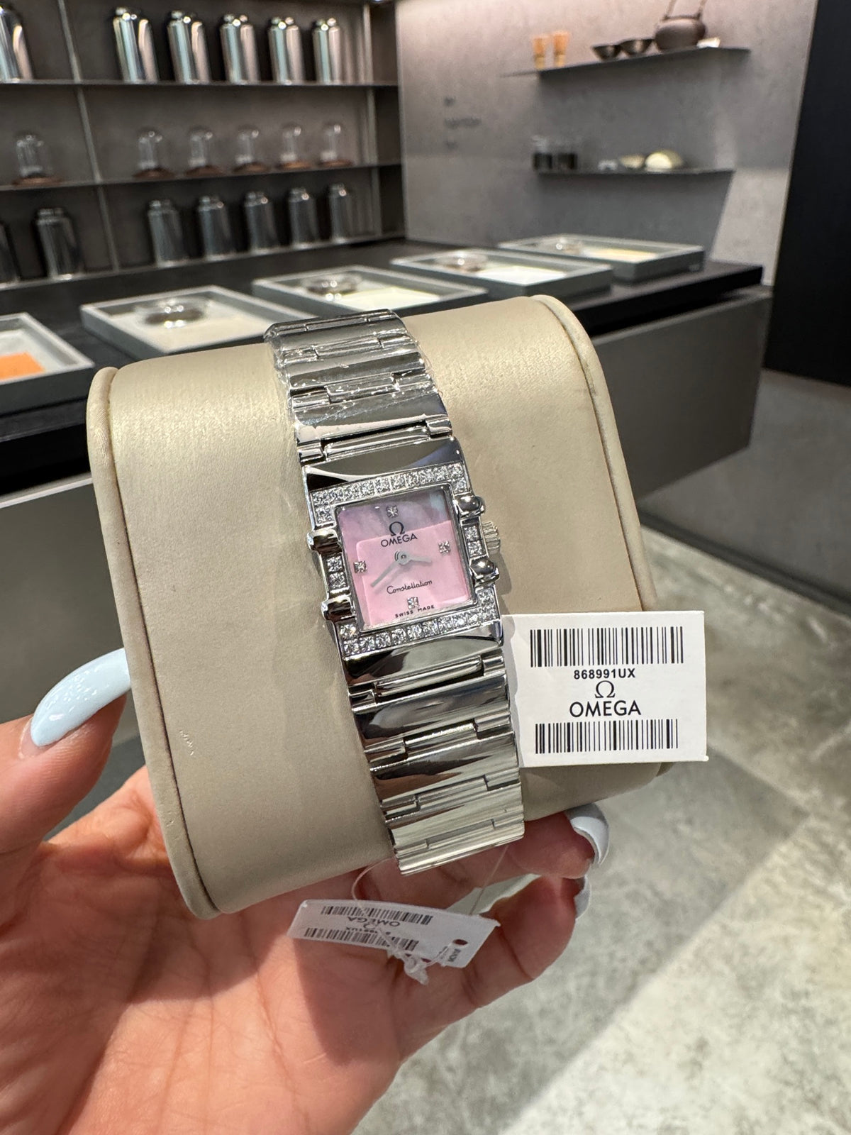 OM Blush Rectangular Bracelet Watch