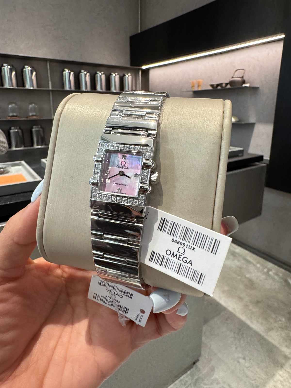 OM Blush Rectangular Bracelet Watch