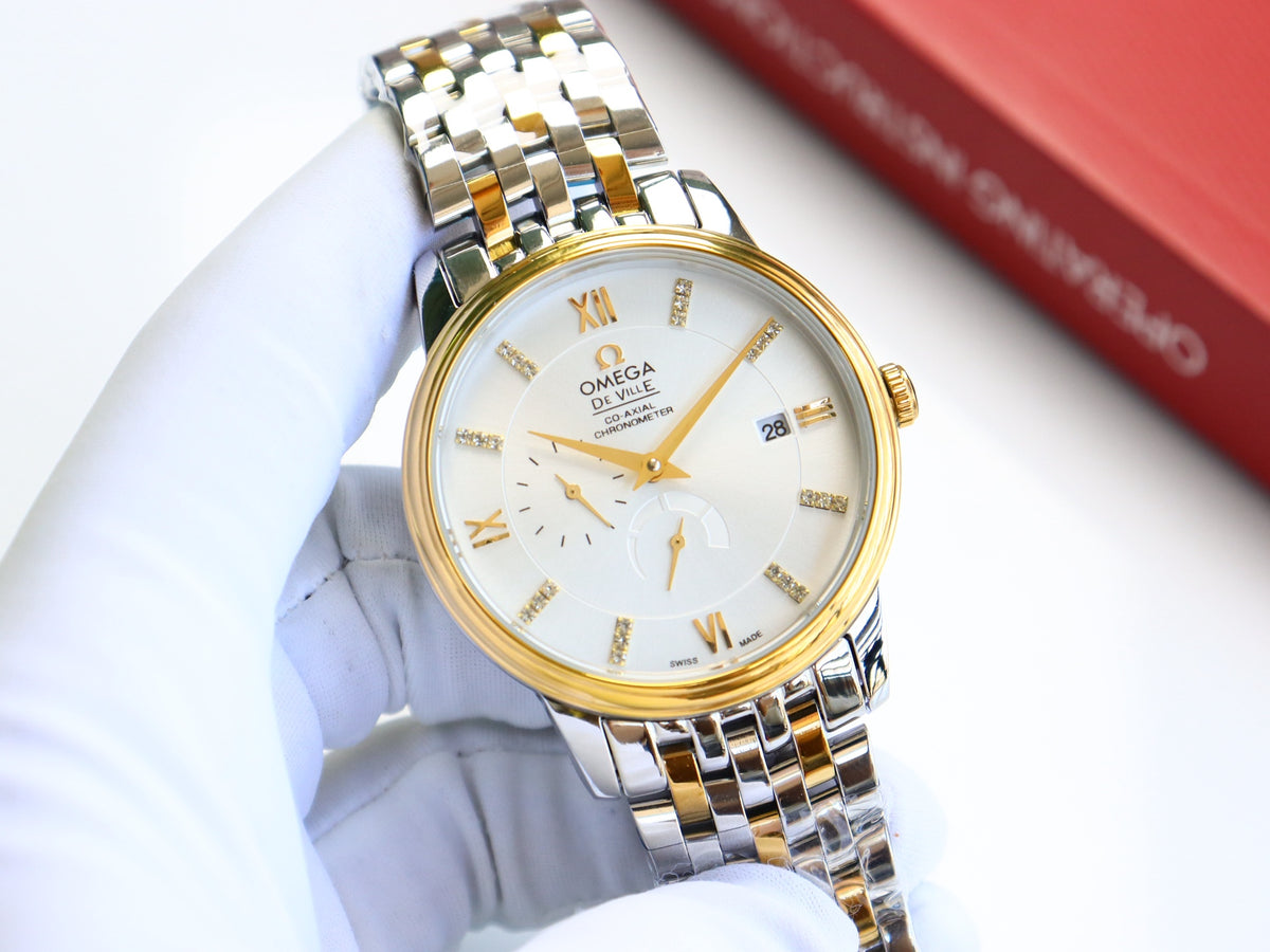 OM Two-Tone Ivory Dial Bracelet Watch