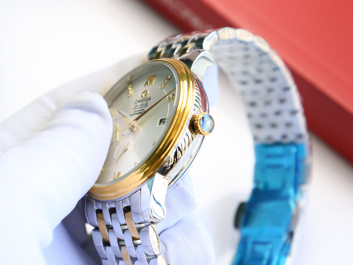 OM Two-Tone Ivory Dial Bracelet Watch