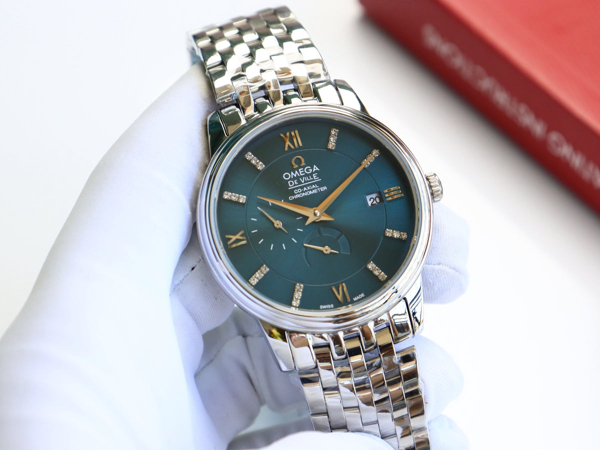 OM Deep Teal Roman Marker Bracelet Watch