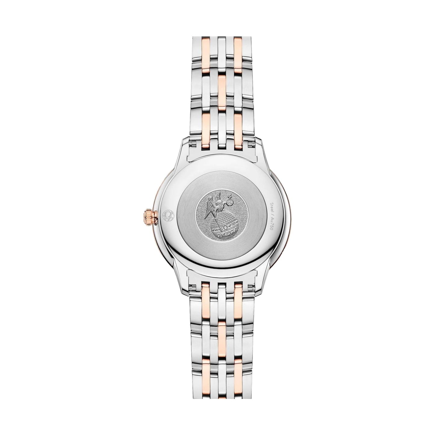 De Ville Prestige Quartz Steel and Sedna Gold 30mm - White, Mother-of-Pearl on Bracelet