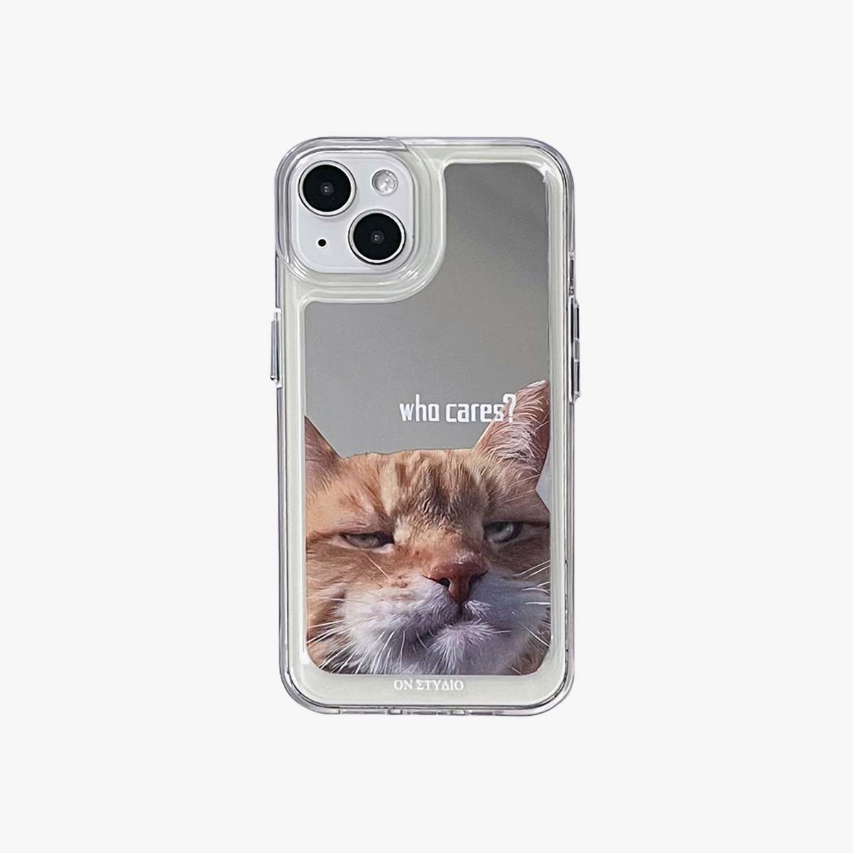 Funda espejo iPhone | Pareja de perros y gatos a quién le importa (compre 2 y obtenga un 50 % de descuento en uno)