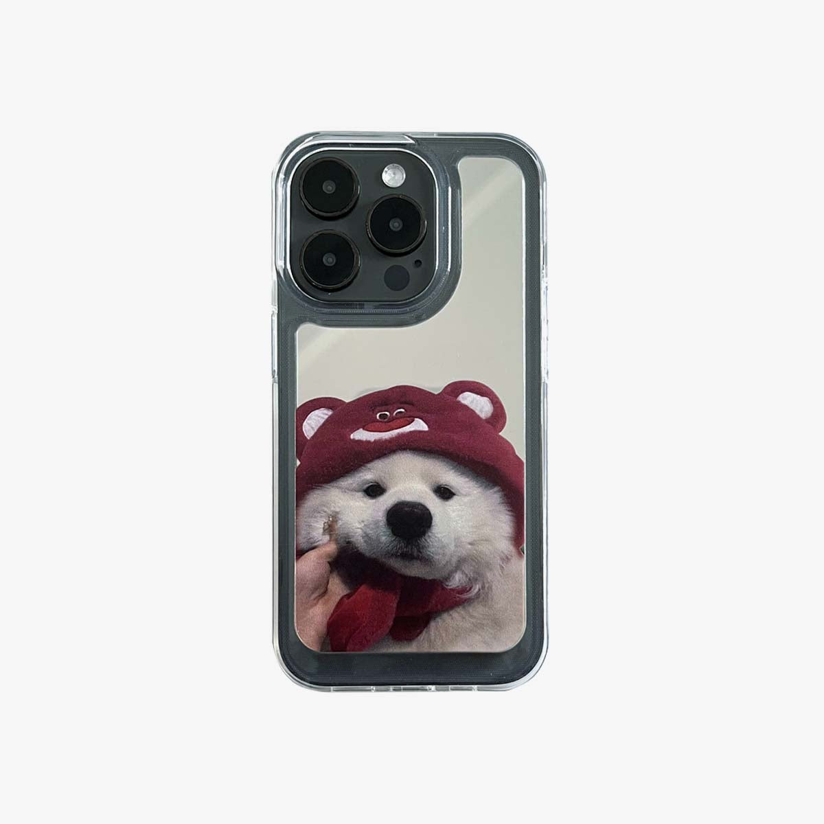 Funda espejo iPhone | Pareja de perros Samoyedo (Compre 2 y obtenga 50 % de descuento en uno)