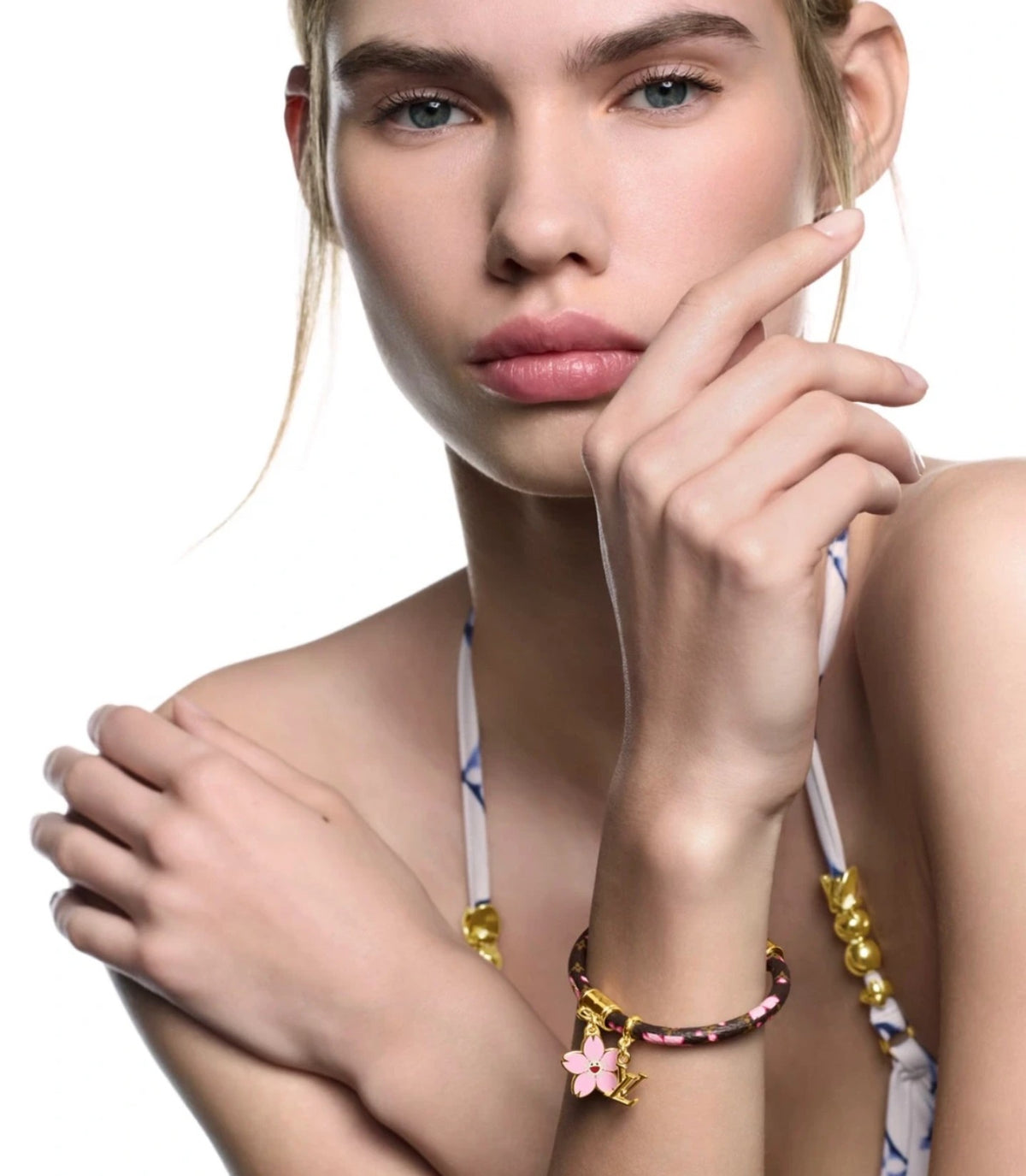 L Blossom Charm Cord Bracelet