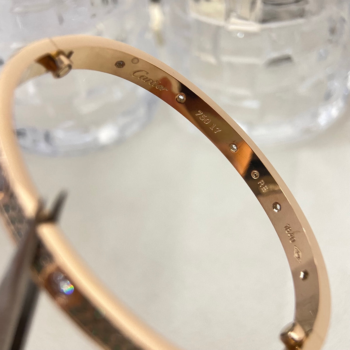 CA Color Stone Triple Row Bangle