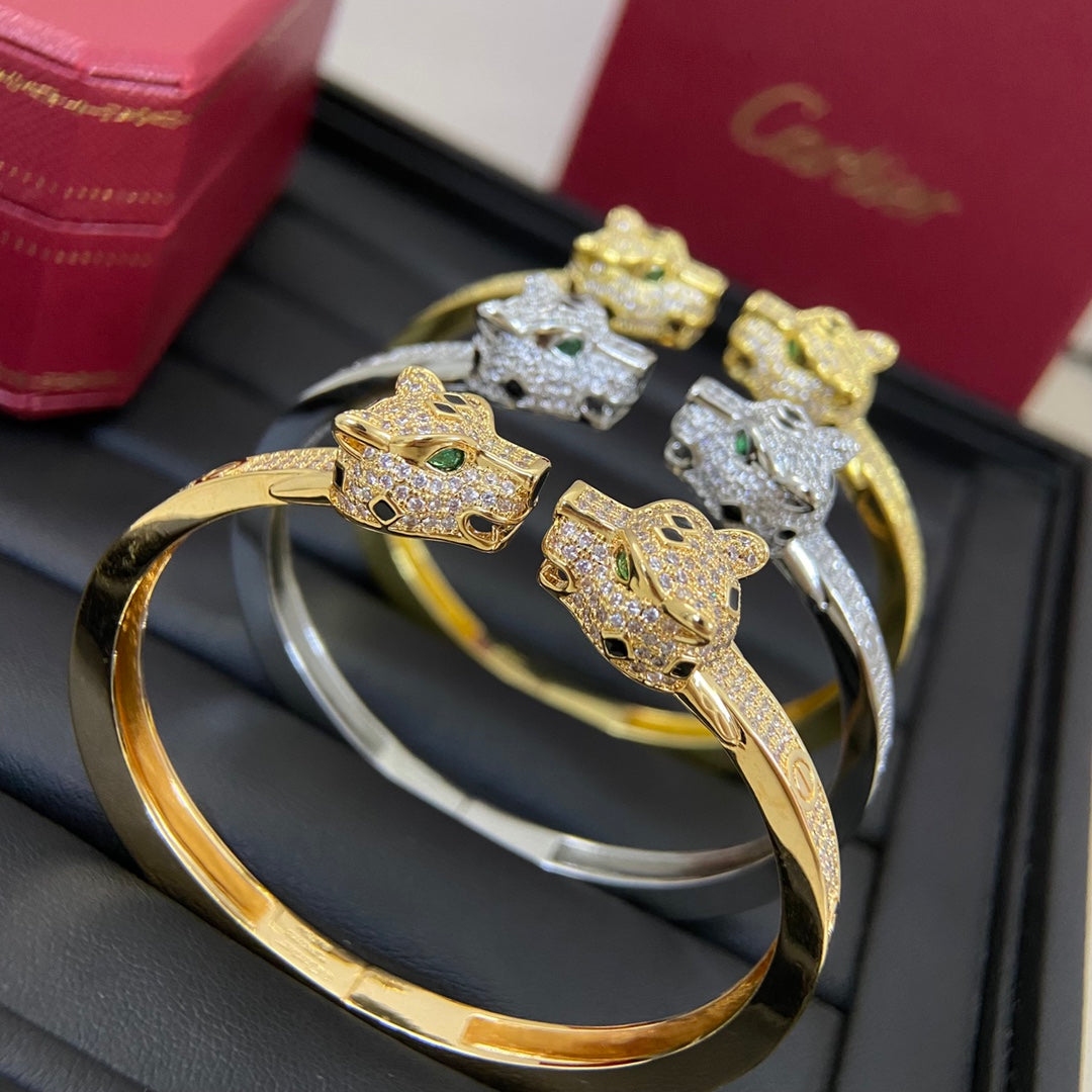 CA Twin Panther Head Bangle