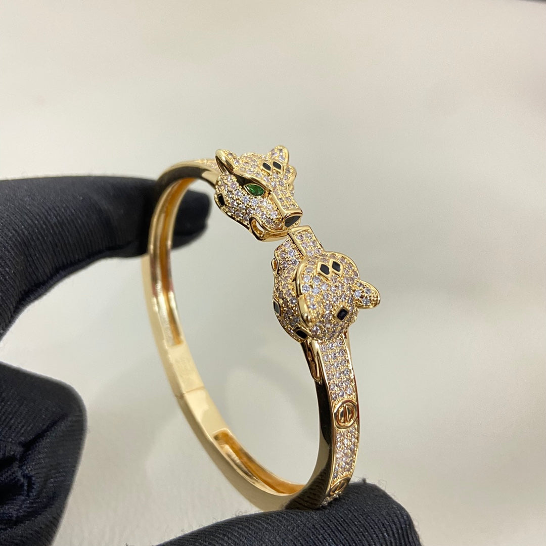 CA Twin Panther Head Bangle