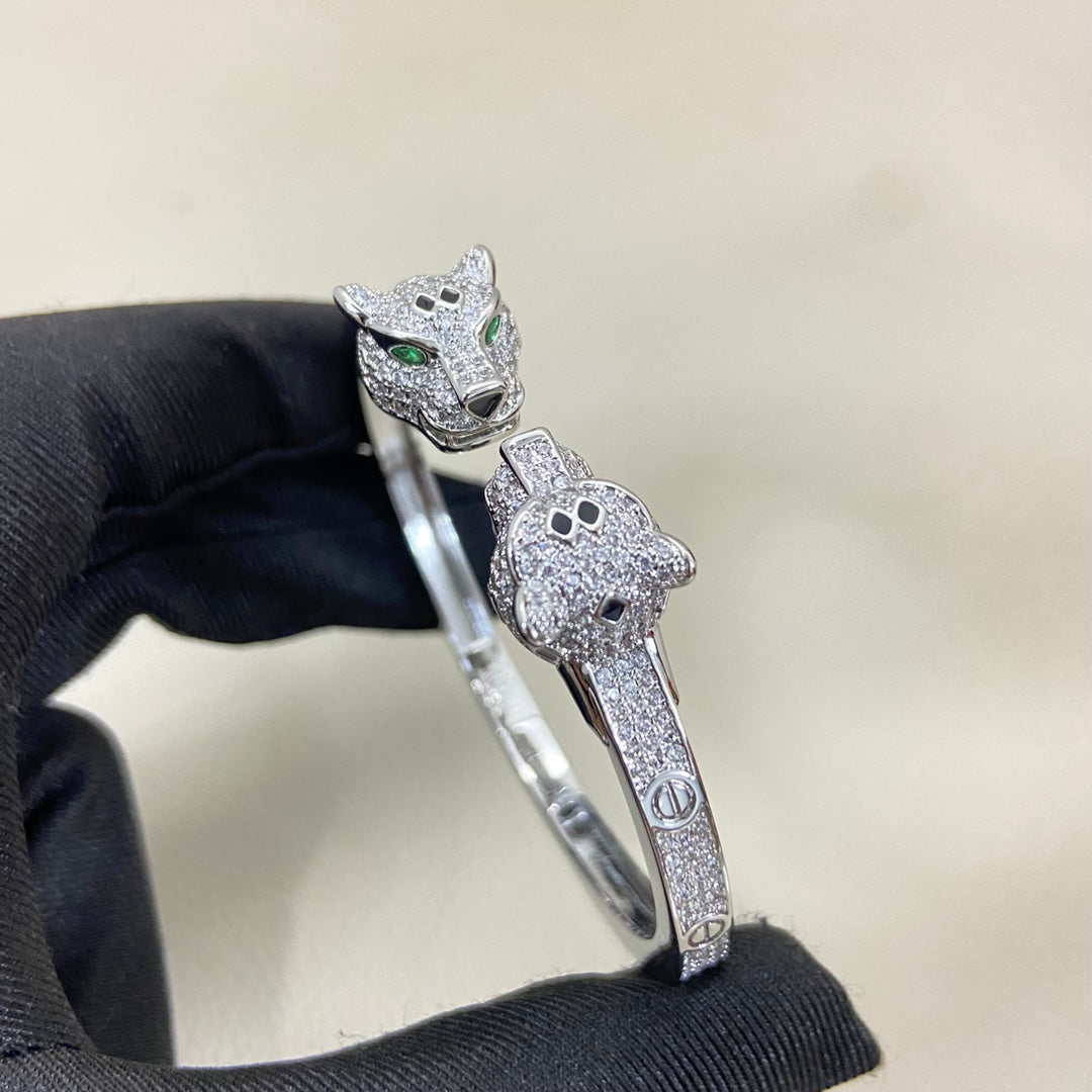 CA Twin Panther Head Bangle