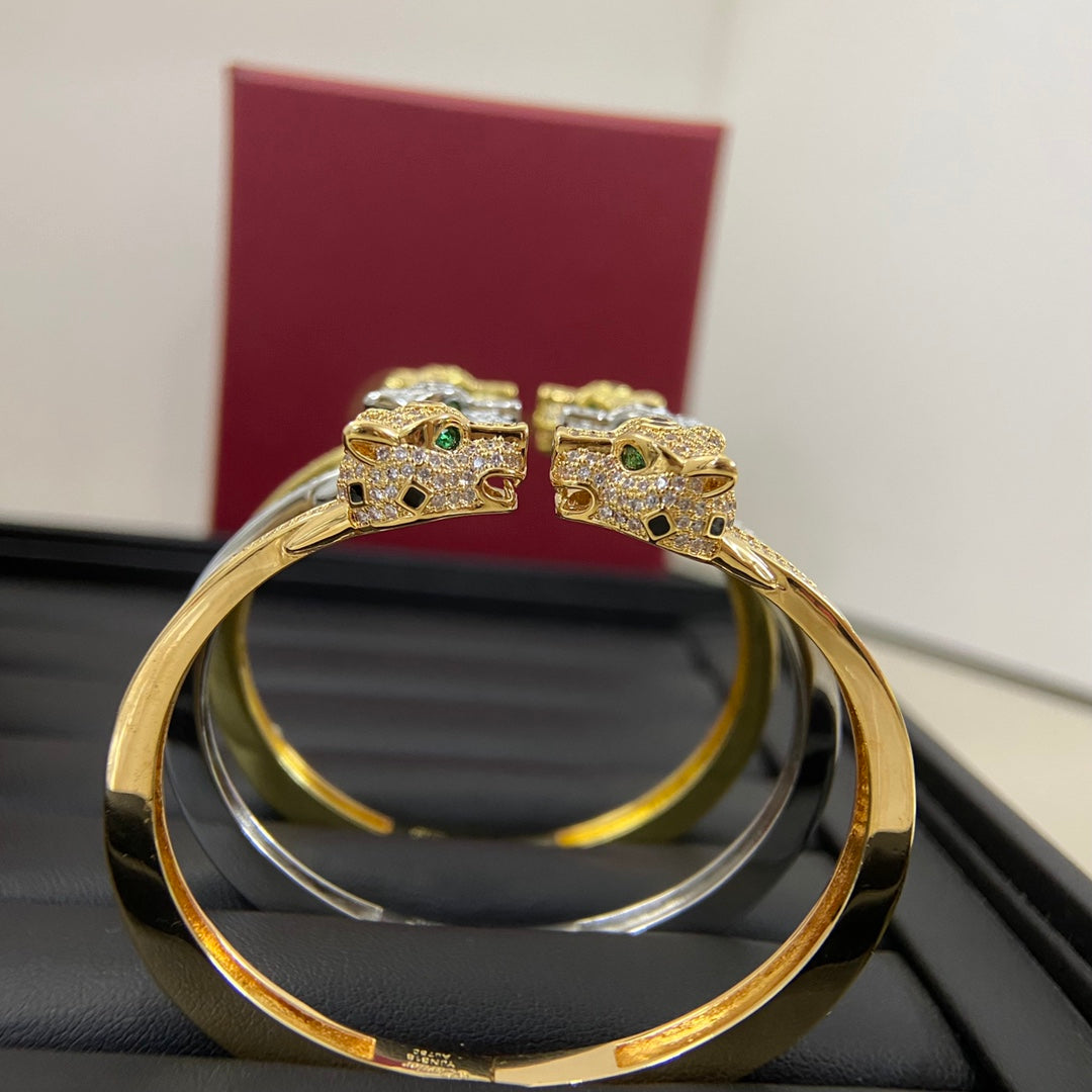 CA Twin Panther Head Bangle