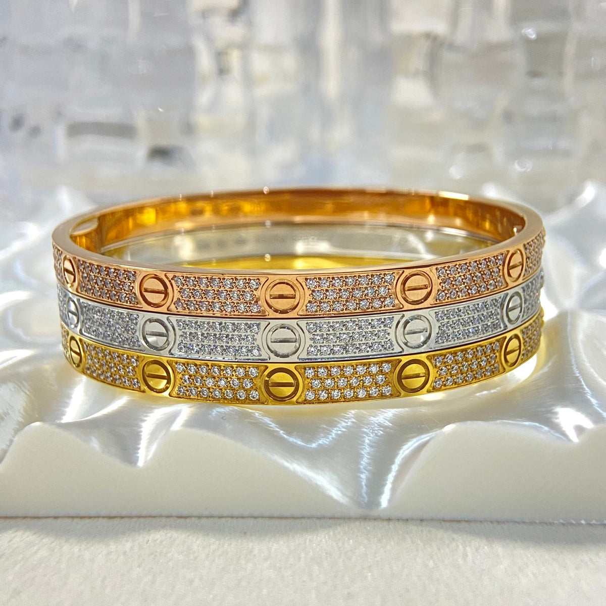 CA Slim Triple Row Bangle
