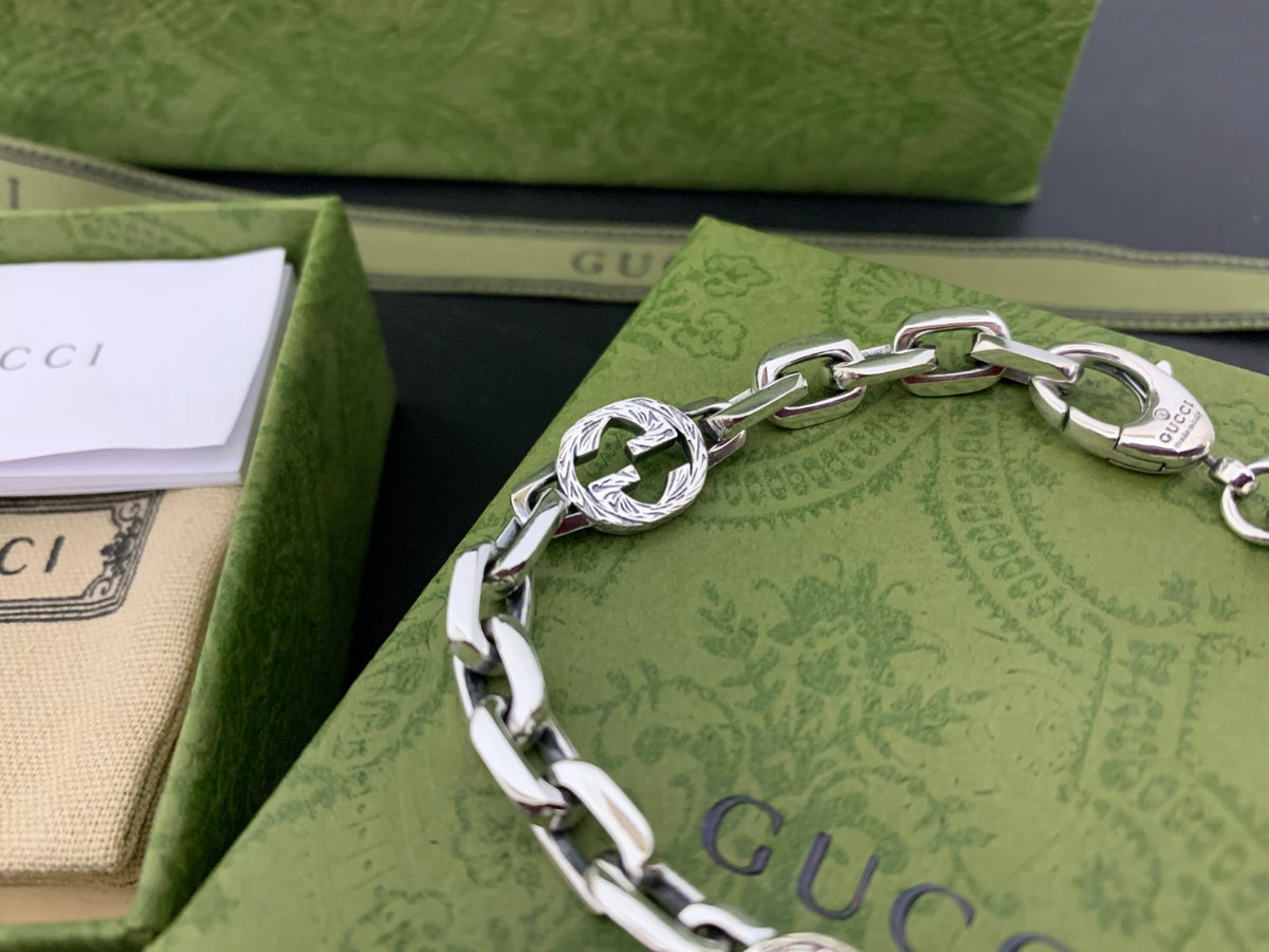 GU Green Enamel Link Bracelet