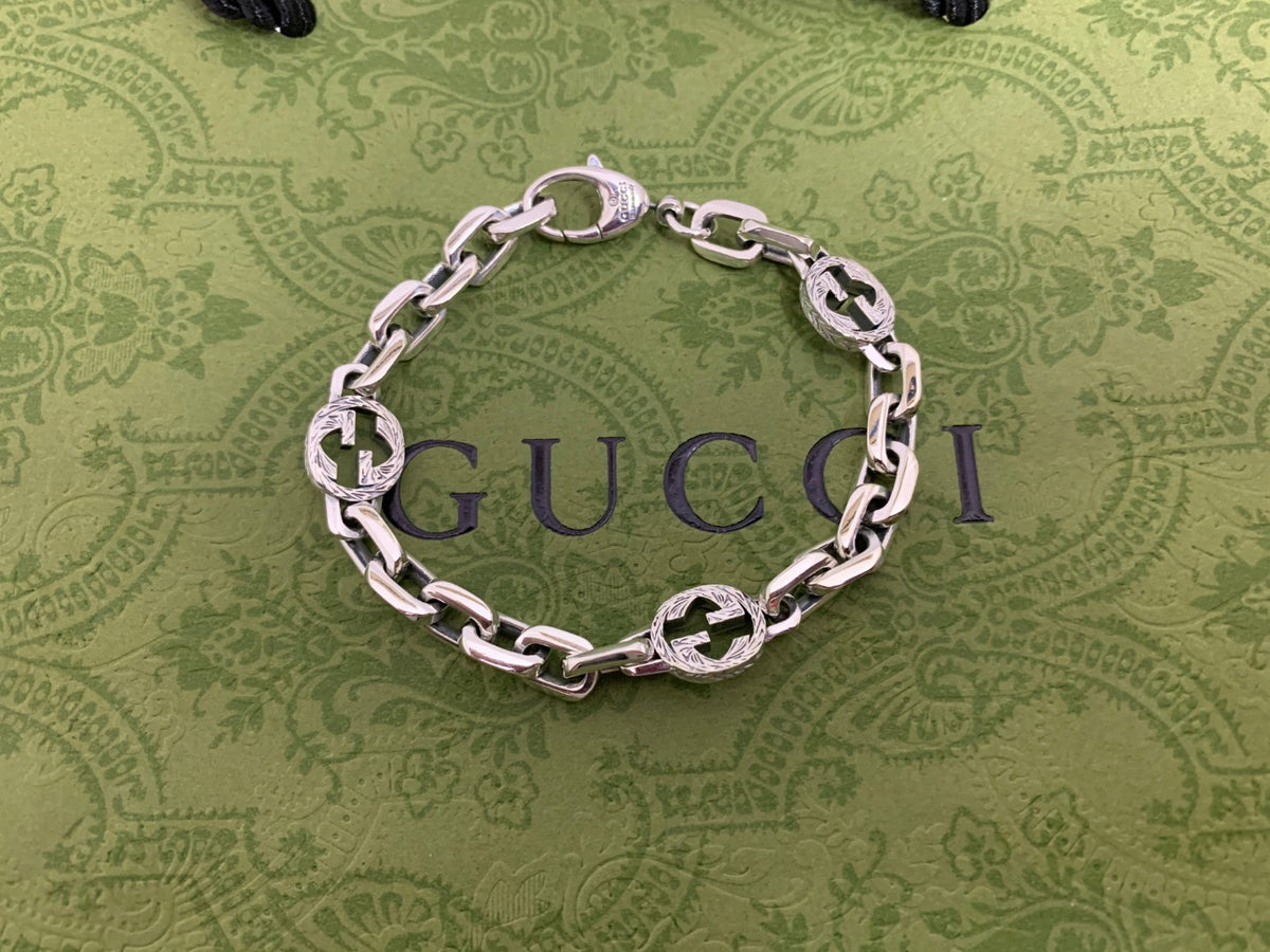 GU Green Enamel Link Bracelet